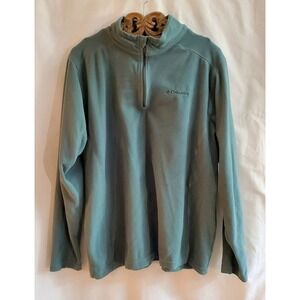 Columbia Men's 1/4 Zip Pullover Performance Fleece Sweater Size Large Aqua Blue